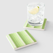 ライムグリーンシャドーストライプの数 ストーンコースター (横)