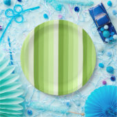 ライムグリーンシャドーストライプの数 ペーパープレート (パーティー)