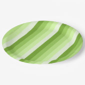 ライムグリーンシャドーストライプの数 ペーパープレート (アングル)