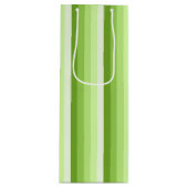 ライムグリーンシャドーストライプの数 ワインギフトバッグ (正面)