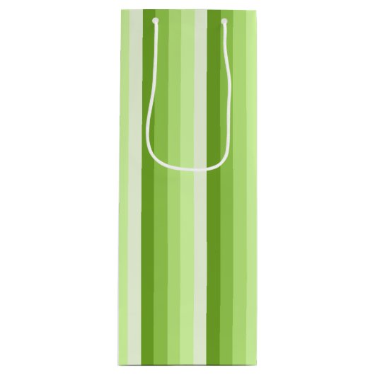 ライムグリーンシャドーストライプの数 ワインギフトバッグ (正面)