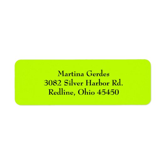 ライムグリーンシンプル差出人住所ラベル ラベル (正面)