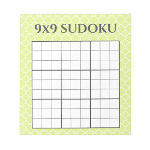 ライムグリーンジオメトリック9x9 Sudokuグリッドテンプレート ノートパッド