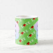 ライムグリーンスタイリッシュ愛 コーヒーマグカップ (中央)
