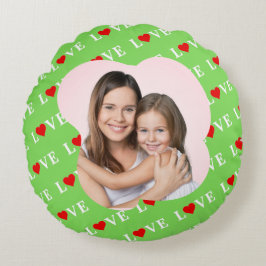 ライムグリーンスタイリッシュ愛 ラウンドクッション