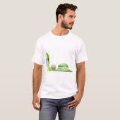 ライムグリーンスティレット、カップケーキとハットアート Tシャツ (正面フル)