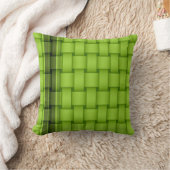 ライムグリーンストライプのレトログラフィックデザイン クッション (ブランケット)