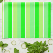ライムグリーンストライプ キッチンタオル (折り畳み)