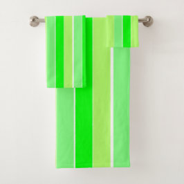ライムグリーンストライプ バスタオルセット