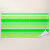 ライムグリーンストライプ ビーチタオル (正面)