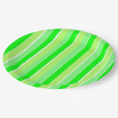 ライムグリーンストライプ ペーパープレート (アングル)