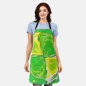 ライムグリーンスパイラル エプロン (着用した状態)