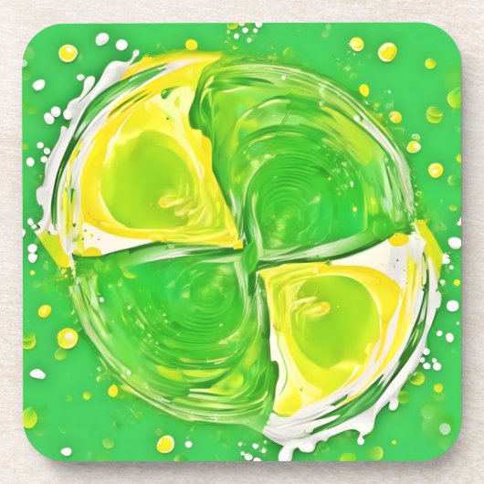 ライムグリーンスパイラル コースター (正面)