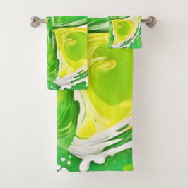 ライムグリーンスパイラル バスタオルセット