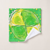 ライムグリーンスパイラル バスタオルセット (ウォッシュタオル)