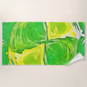 ライムグリーンスパイラル ビーチタオル (正面)