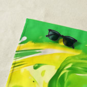 ライムグリーンスパイラル ビーチタオル (インサイチュ)