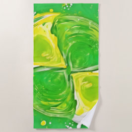 ライムグリーンスパイラル ビーチタオル