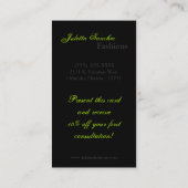 ライムグリーンゼブラ印刷パターン名刺 名刺 (裏面)