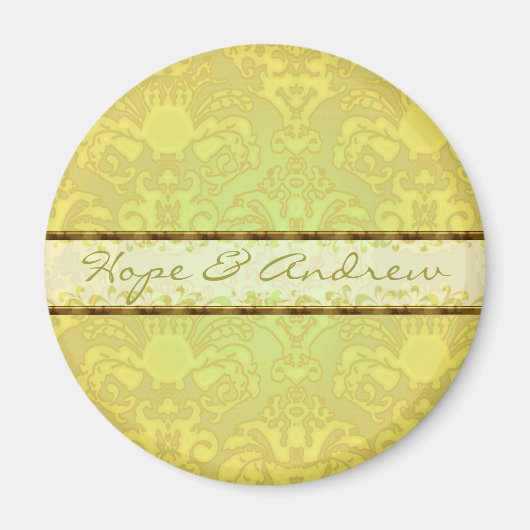 ライムグリーンダマスウェディングマグネット マグネット (正面)