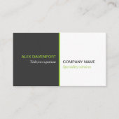 ライムグリーンダークグレーモダンクリーンライン 名刺 (正面)