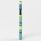 ライムグリーンダークブルーオレンジサマーイエローストライプズ Case-Mate iPhoneケース (裏面/右)