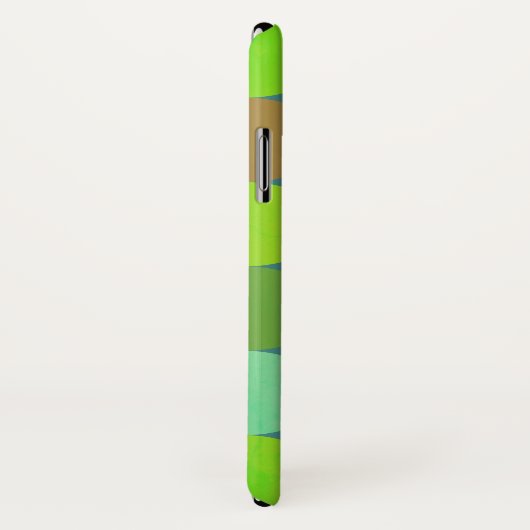 ライムグリーンティール(緑がかった色)ターコイズ&ラストサークルモノグラム Case-Mate iPhoneケース (裏面/右)