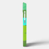 ライムグリーンティール(緑がかった色)ターコイズ&ラストサークルモノグラム Case-Mate iPhoneケース (裏面 / 左)