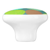 ライムグリーンティール（緑がかった色）ターコイズ&ラストサークル セラミックノブ (側面)