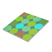 ライムグリーンティール（緑がかった色）ターコイズ&ラストサークル タイル (側面)