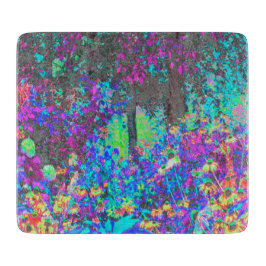 ライムグリーントリップ（幻覚体験）のようなとパープルガーデンサンライズ カッティングボード