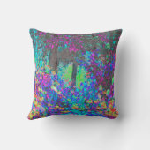 ライムグリーントリップ（幻覚体験）のようなとパープルガーデンサンライズ クッション (裏面)