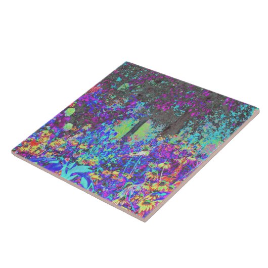 ライムグリーントリップ（幻覚体験）のようなとパープルガーデンサンライズ タイル (側面)