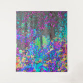 ライムグリーントリップ（幻覚体験）のようなとパープルガーデンサンライズ タペストリー (正面)