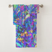 ライムグリーントリップ（幻覚体験）のようなとパープルガーデンサンライズ バスタオルセット (インサイチュ)