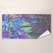 ライムグリーントリップ（幻覚体験）のようなとパープルガーデンサンライズ バスタオル (バスタオル)