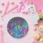 ライムグリーントリップ（幻覚体験）のようなとパープルガーデンサンライズ ペーパープレート (パーティー)