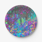 ライムグリーントリップ（幻覚体験）のようなとパープルガーデンサンライズ ペーパープレート (正面)