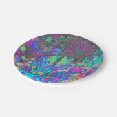 ライムグリーントリップ（幻覚体験）のようなとパープルガーデンサンライズ ペーパープレート (アングル)