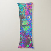 ライムグリーントリップ（幻覚体験）のようなとパープルガーデンサンライズ ボディピロー (正面縦)