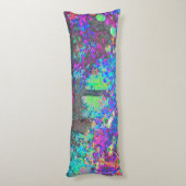 ライムグリーントリップ（幻覚体験）のようなとパープルガーデンサンライズ ボディピロー (裏面 (縦))