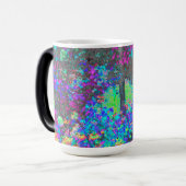 ライムグリーントリップ(幻覚体験)のようなとパープルガーデンサンライズ モーフィングマグカップ (正面左)