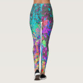 ライムグリーントリップ（幻覚体験）のようなとパープルガーデンサンライズ レギンス (裏面)