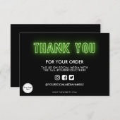 ライムグリーンネオンサインありがとうメディア挿入 (正面/裏面)