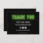 ライムグリーンネオンサインありがとうメディア挿入 (正面/裏面)