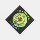 ライムグリーンハッピーハローウィン スタンダードランチョンナプキン (角)