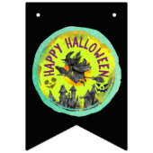 ライムグリーンハッピーハローウィン バンティングフラッグ (第1の旗)