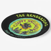 ライムグリーンハッピーハローウィン ペーパープレート (アングル)