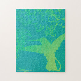 ライムグリーンハミングバードパズル ジグソーパズル