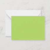 ライムグリーンハートと名前 ノートカード (裏面)